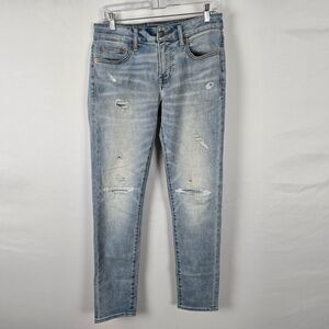 American Eagle Jeans Men's 30 x 32 Blue Skinny Distressed Next Level AirFlex